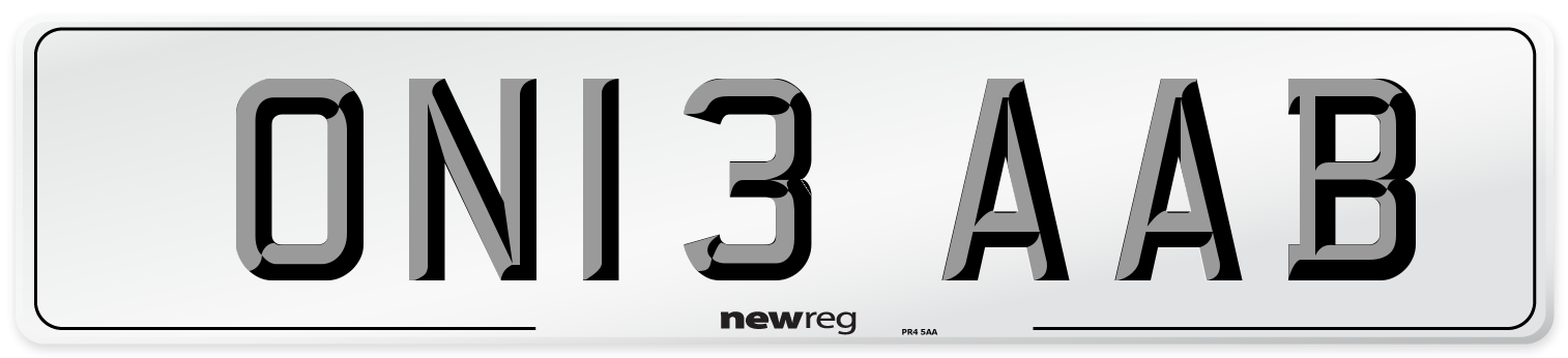 ON13 AAB Number Plate from New Reg